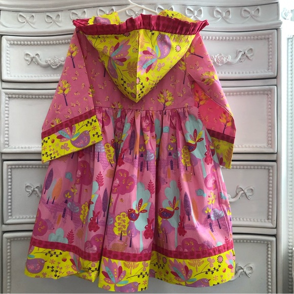 4t NWT Jelly the Pug Girls Dress Candy Forrest Hanna pink yellow hood - Picture 3 of 8